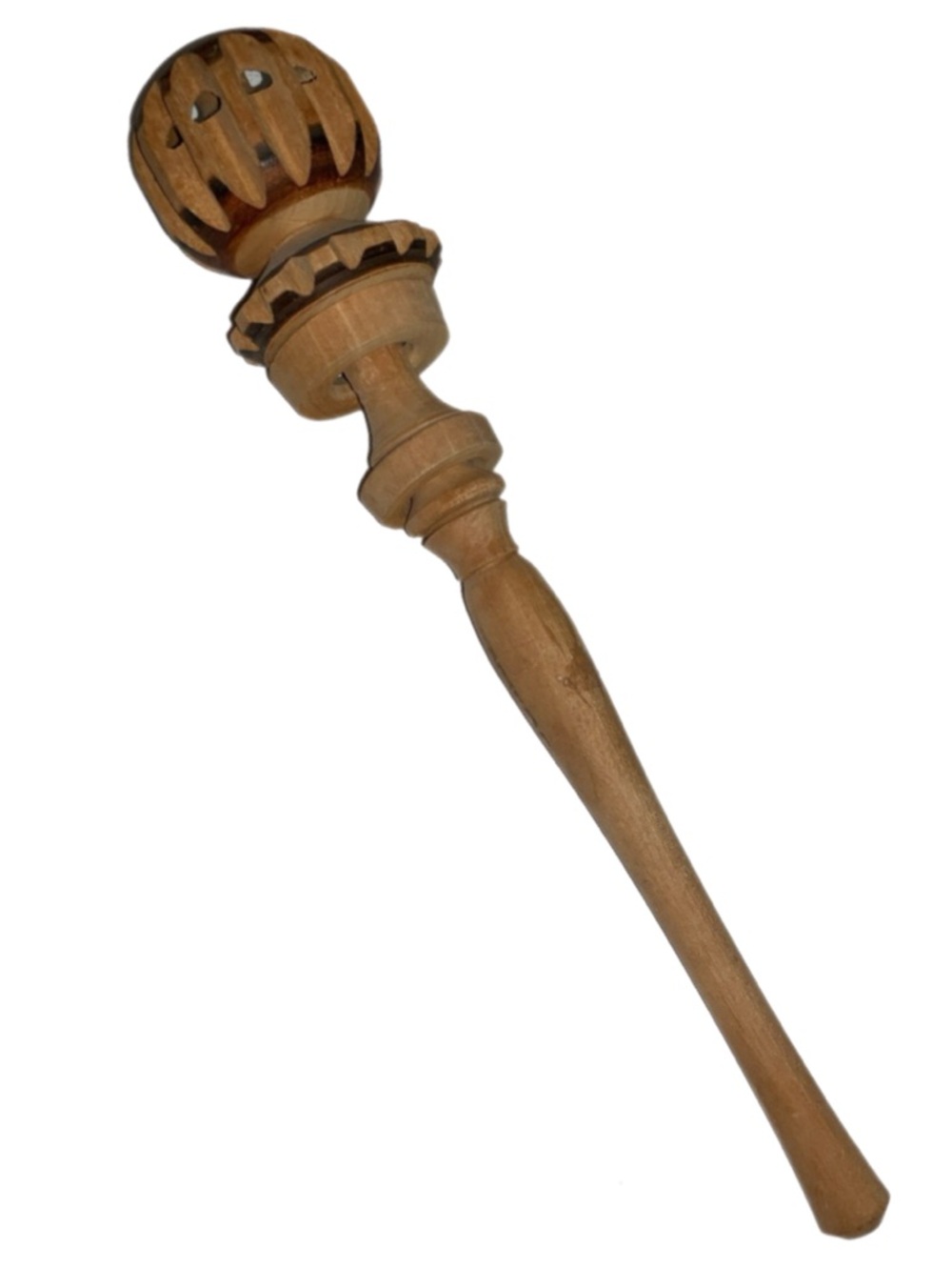Mexican Molinillo - Vintage Carved Wood Hot Chocolate Whisk Stirrer Frother